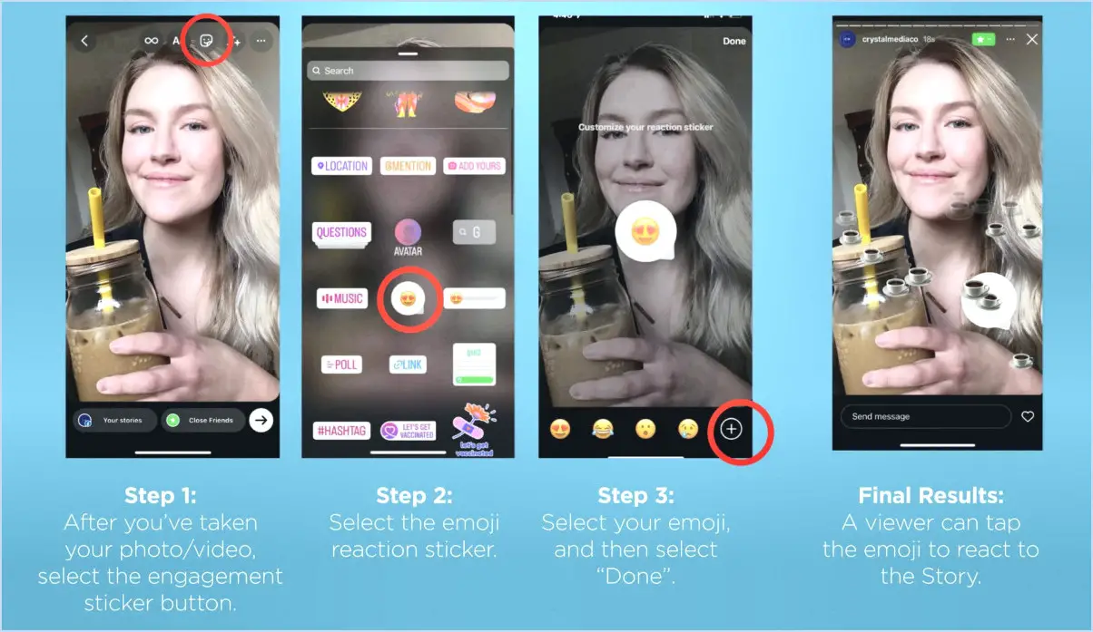 Comment personnaliser les réactions sur instagram?