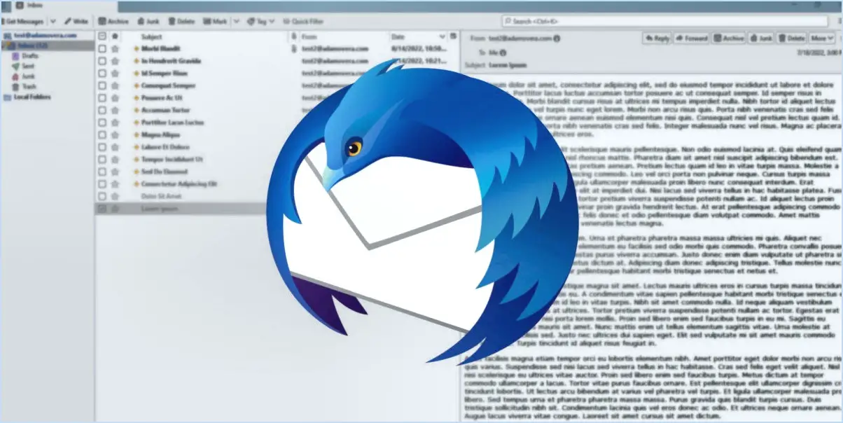 Comment récupérer les courriels compactés dans Thunderbird?