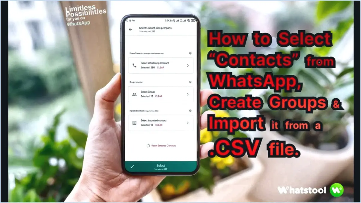 Comment sélectionner tous les contacts dans whatsapp?