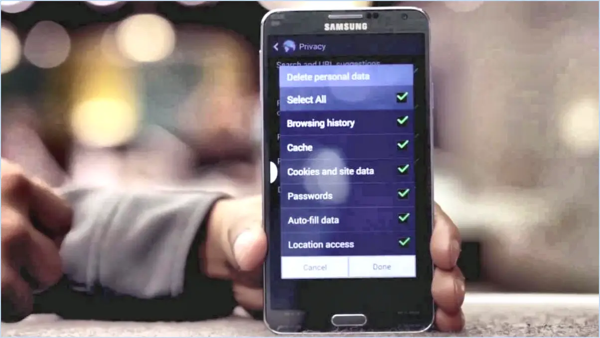 Comment supprimer le cache sur le note 3?