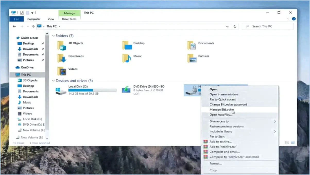 Comment supprimer le cadenas ou l'icône de verrouillage des lecteurs dans windows 10?