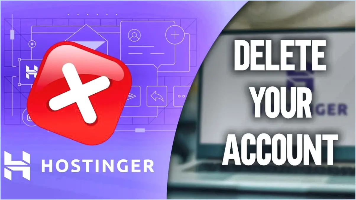 Comment supprimer un compte hostinger?