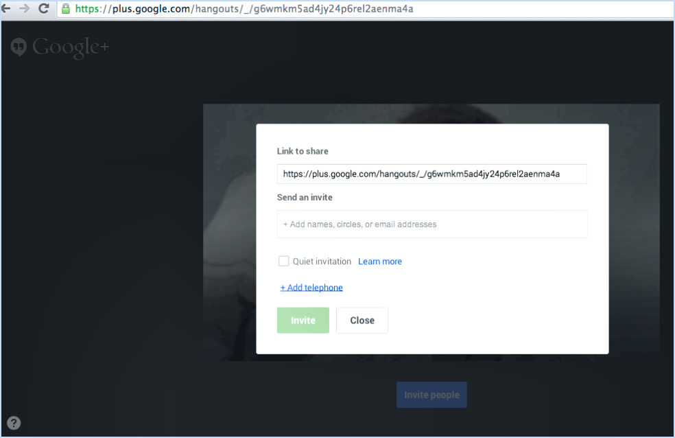 Pourquoi je ne reçois pas d'invitation google hangout?