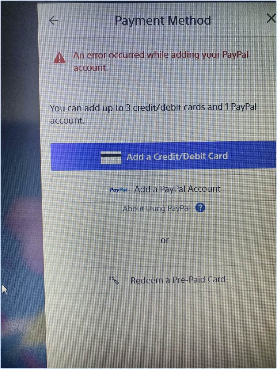 Pourquoi mon PayPal ne fonctionne-t-il pas sur ps4?