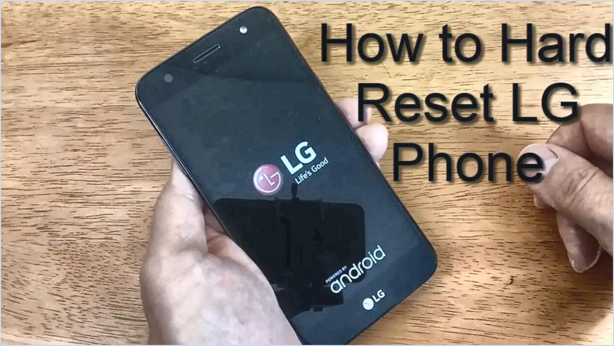 Réinitialisation d'usine du téléphone lg?