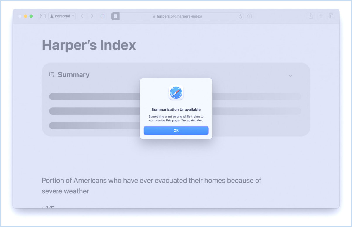 Apple Intelligence résume l'erreur d'échec