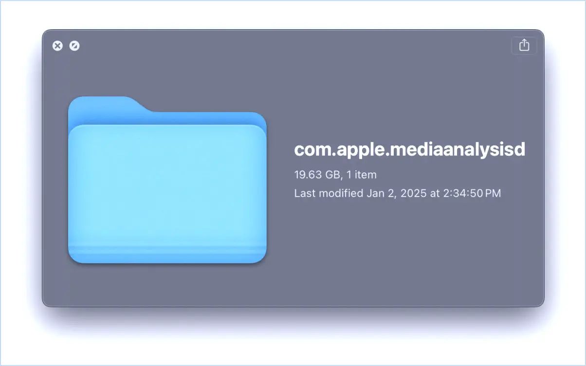 com.applemediaanalysis.D Dossier de cache prenant de grandes quantités de stockage sur Mac